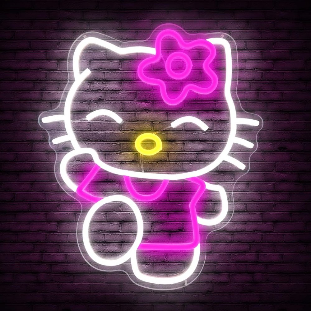 Neon Light Hello Kitty Cartoon Anime Japanese Kawaii LED Girls/Teen Gift Decor - Picture 2 of 7
